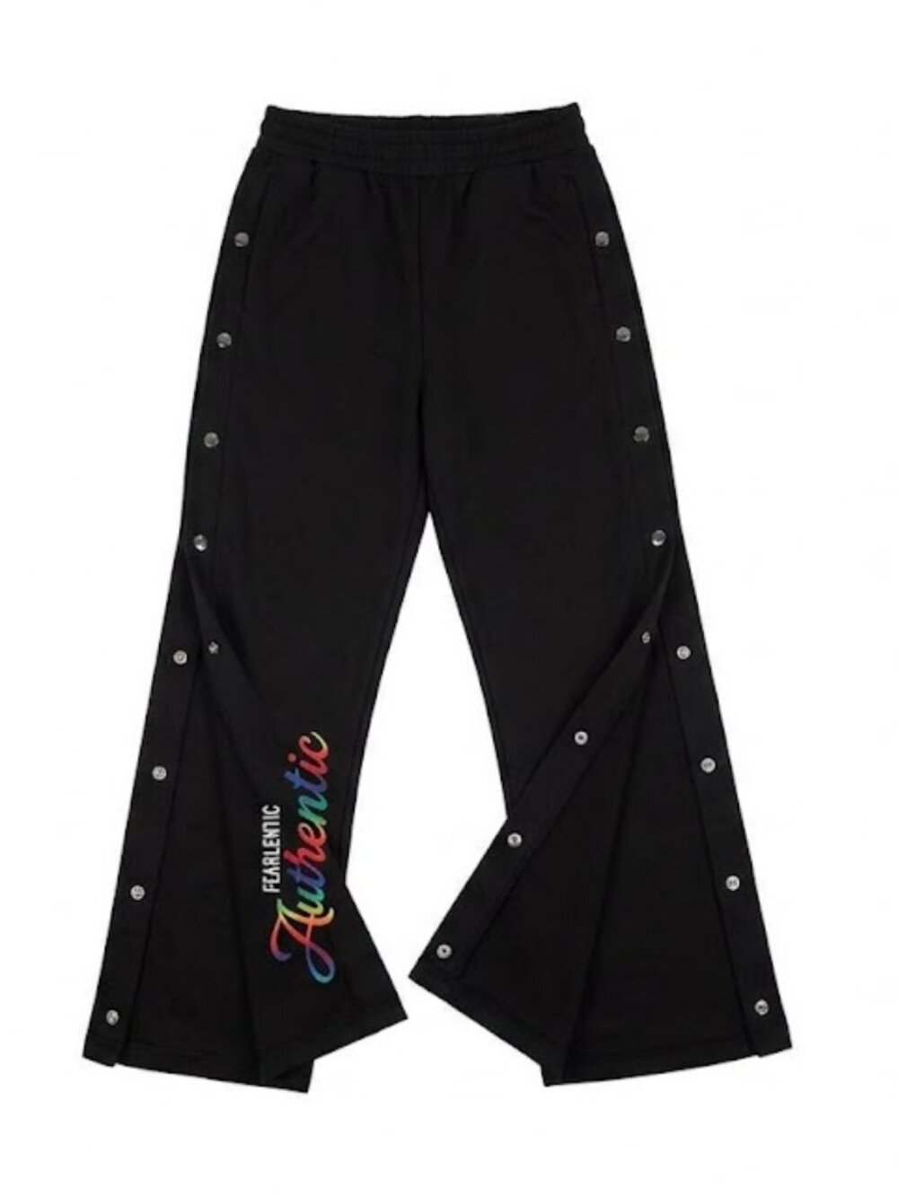 The Phluid Project XS Snap Button Track Pants Black Gender Free